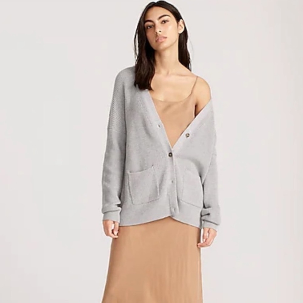 NWT J Crew V-neck cotton-cashmere cardigan sweater AX752